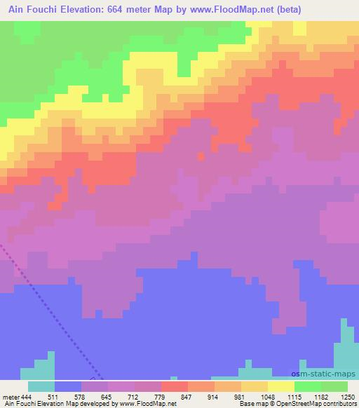 Ain Fouchi,Algeria Elevation Map