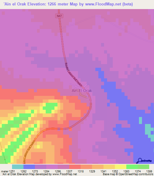 'Ain el Orak,Algeria Elevation Map
