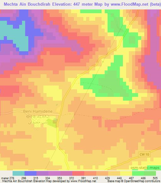 Mechta Ain Bouchdirah,Algeria Elevation Map