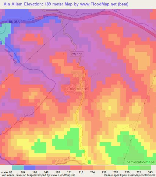 Ain Allem,Algeria Elevation Map