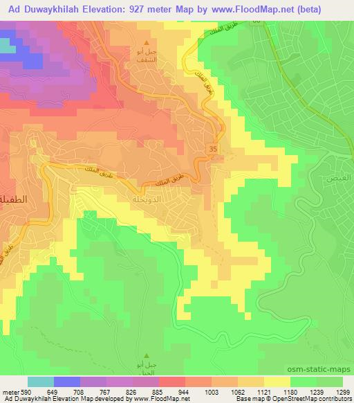 Ad Duwaykhilah,Jordan Elevation Map