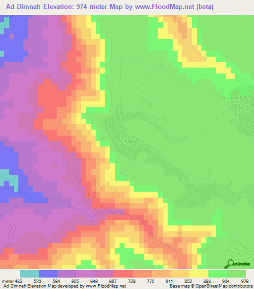 Ad Dimnah,Jordan Elevation Map