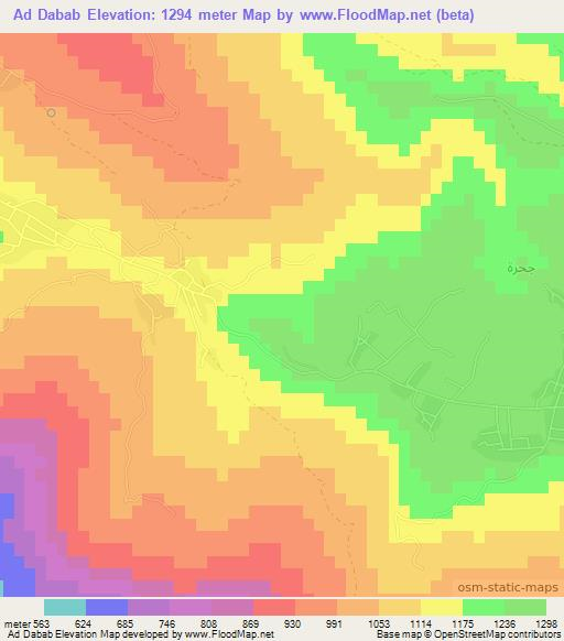 Ad Dabab,Jordan Elevation Map
