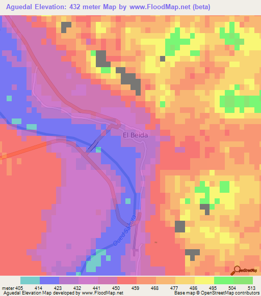 Aguedal,Algeria Elevation Map