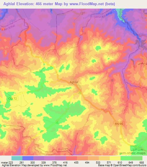 Aghlal,Algeria Elevation Map