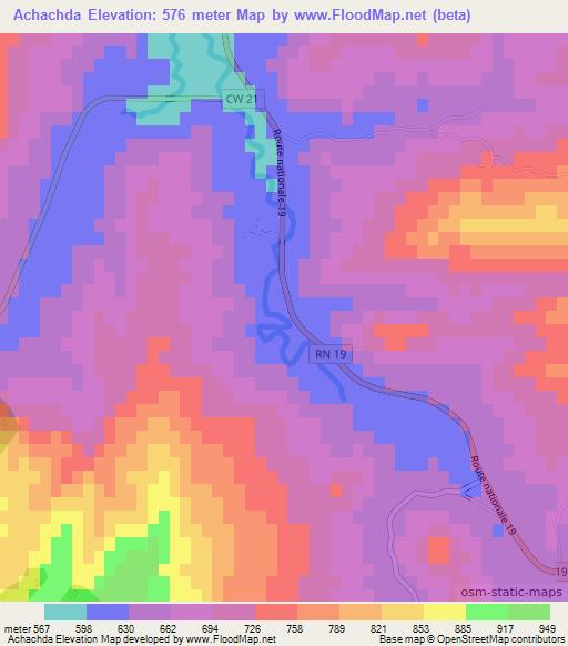Achachda,Algeria Elevation Map