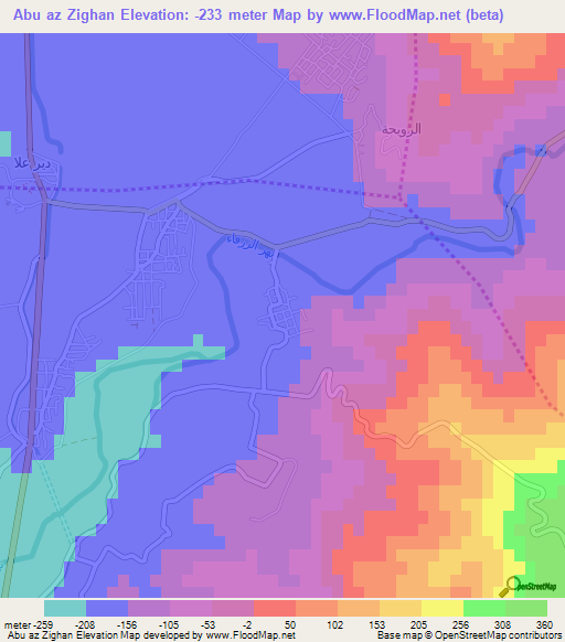 Abu az Zighan,Jordan Elevation Map