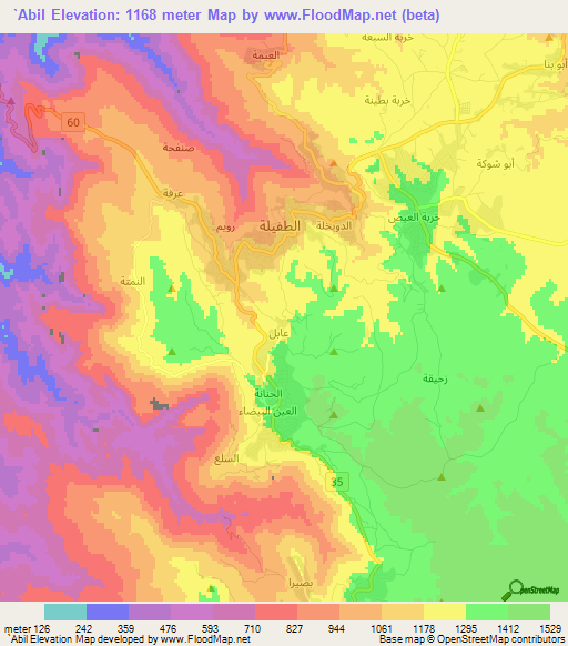 `Abil,Jordan Elevation Map