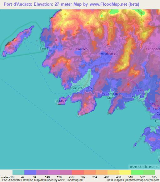 Port d'Andratx,Spain Elevation Map
