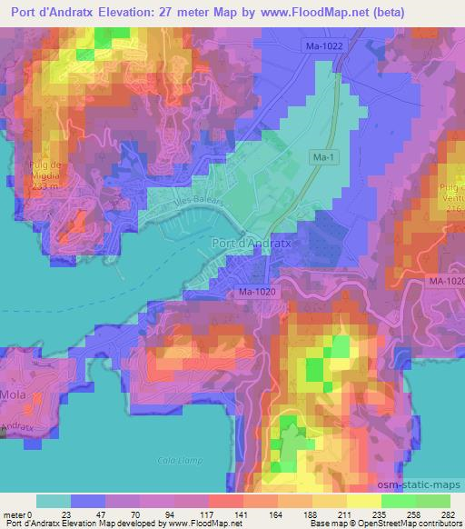 Port d'Andratx,Spain Elevation Map