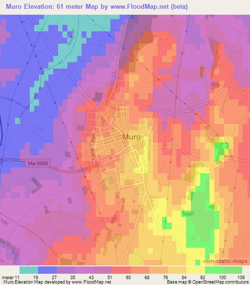 Muro,Spain Elevation Map