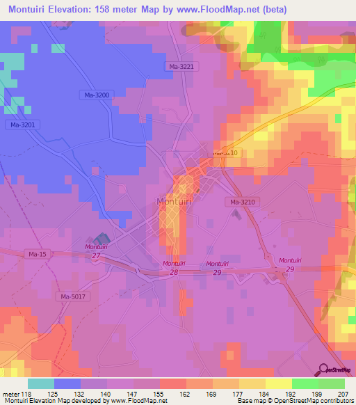 Montuiri,Spain Elevation Map