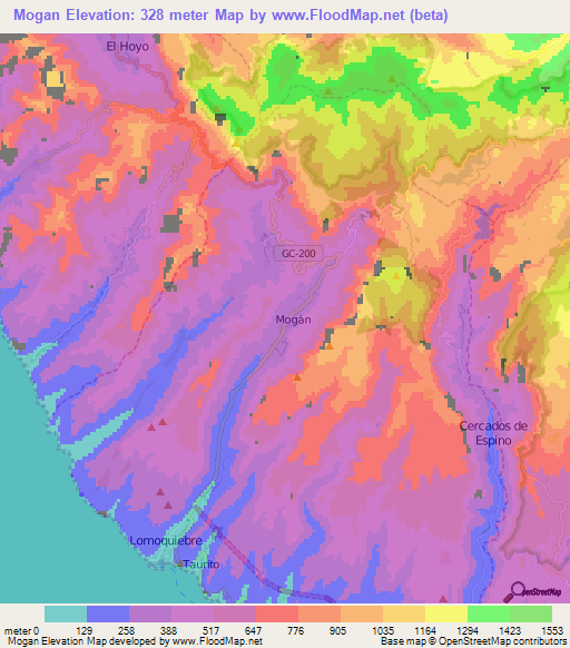 Mogan,Spain Elevation Map