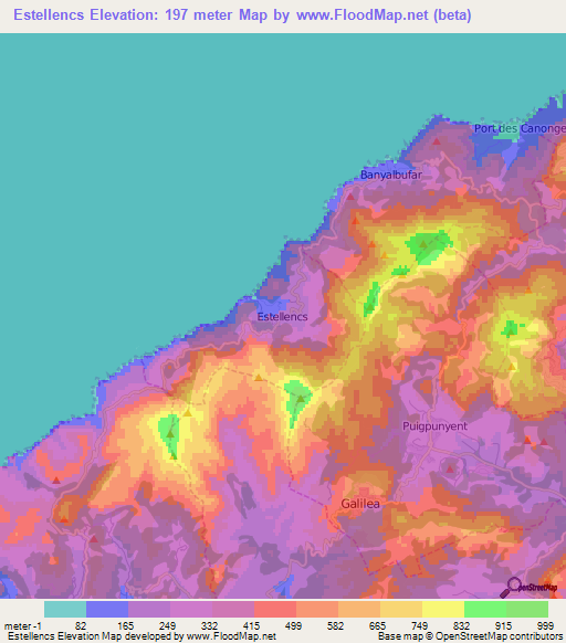 Estellencs,Spain Elevation Map