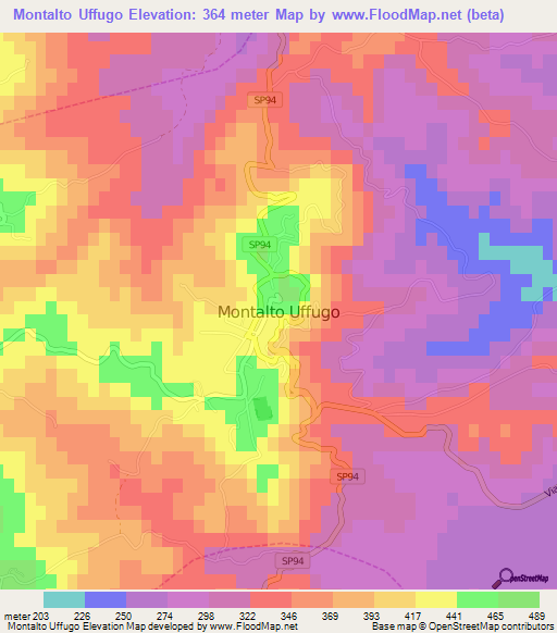 Montalto Uffugo,Italy Elevation Map