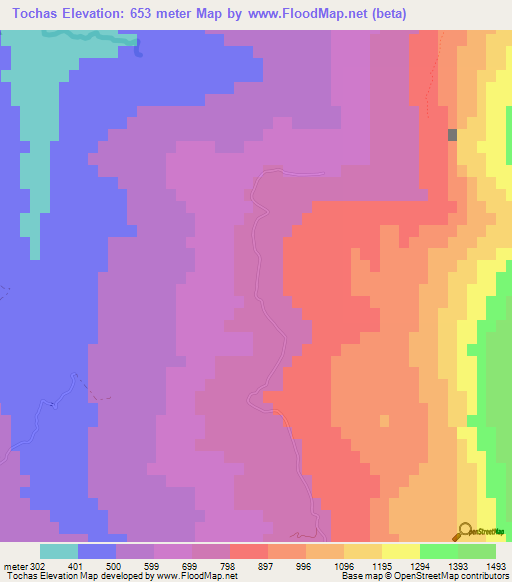 Tochas,Morocco Elevation Map
