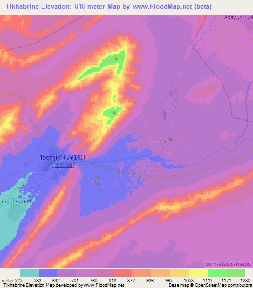 Tikhabrine,Morocco Elevation Map