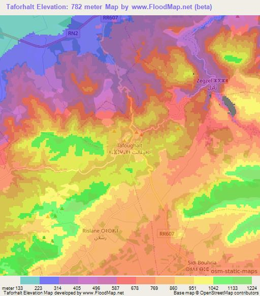 Taforhalt,Morocco Elevation Map