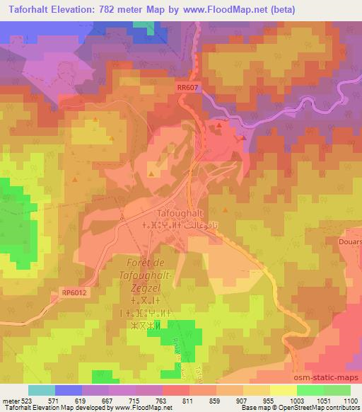 Taforhalt,Morocco Elevation Map