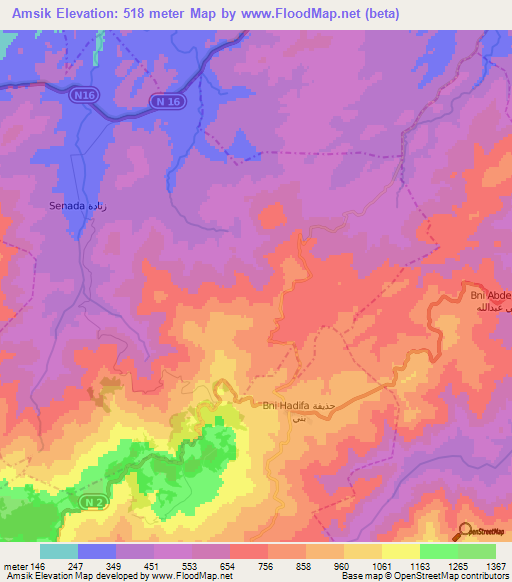 Amsik,Morocco Elevation Map