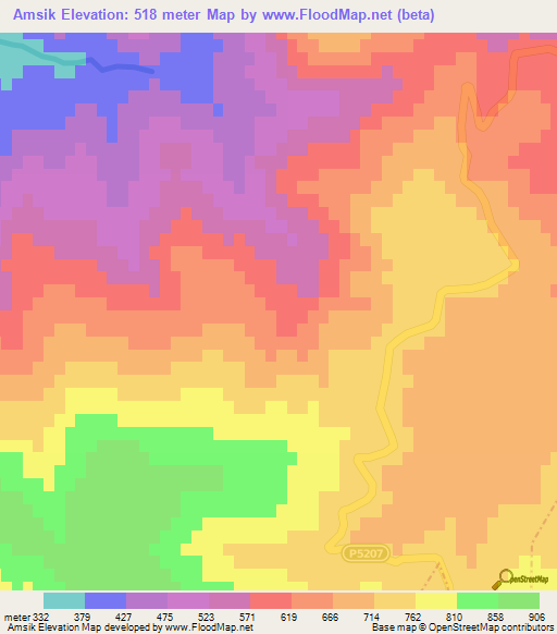 Amsik,Morocco Elevation Map