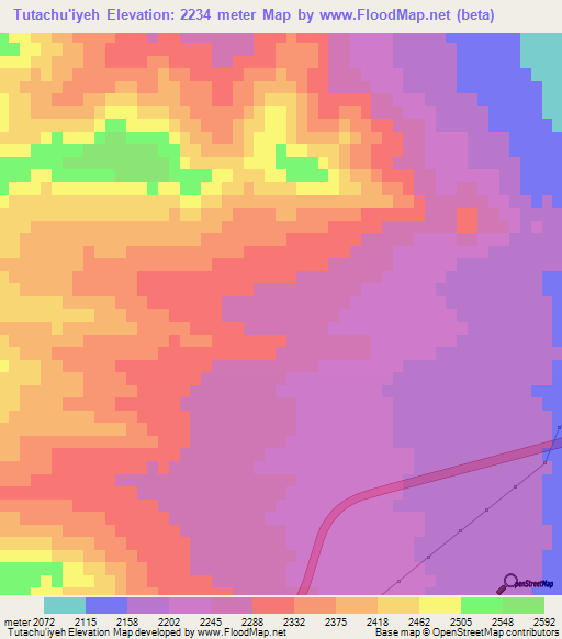 Tutachu'iyeh,Iran Elevation Map