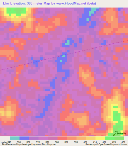 Eko,Congo (Brazzaville) Elevation Map