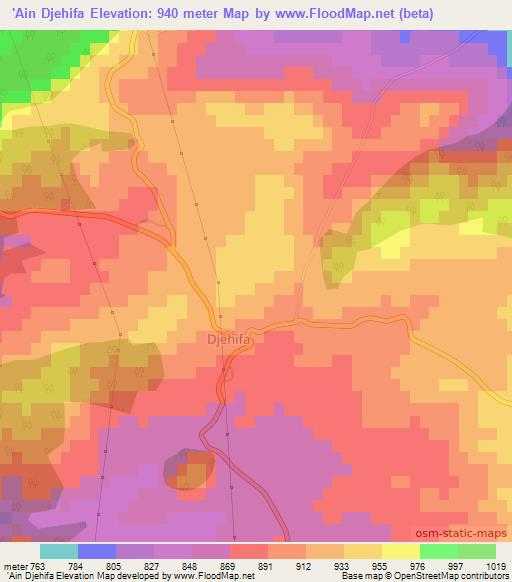 'Ain Djehifa,Algeria Elevation Map