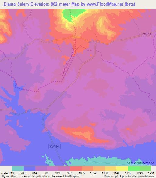 Djama Salem,Algeria Elevation Map