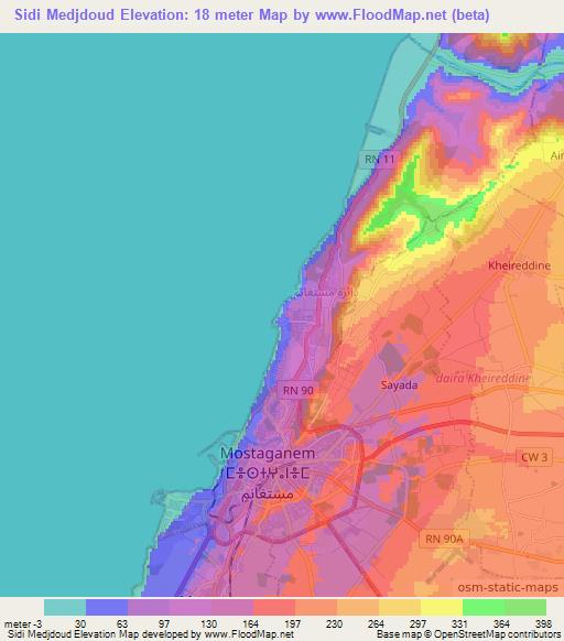 Sidi Medjdoud,Algeria Elevation Map