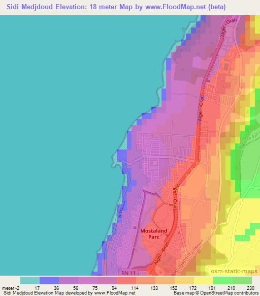 Sidi Medjdoud,Algeria Elevation Map