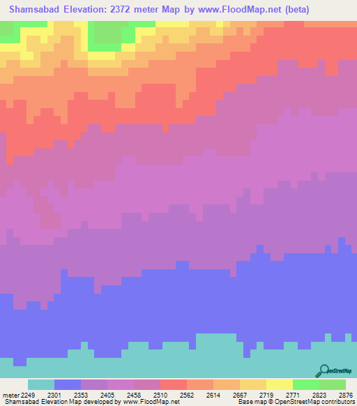 Shamsabad,Iran Elevation Map