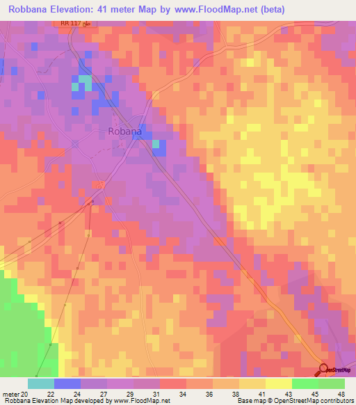 Robbana,Tunisia Elevation Map