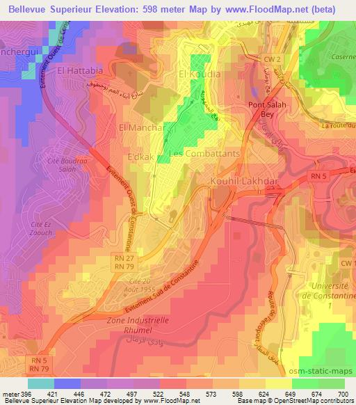 Bellevue Superieur,Algeria Elevation Map