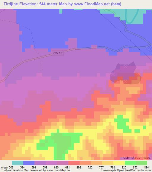 Tirdjine,Algeria Elevation Map