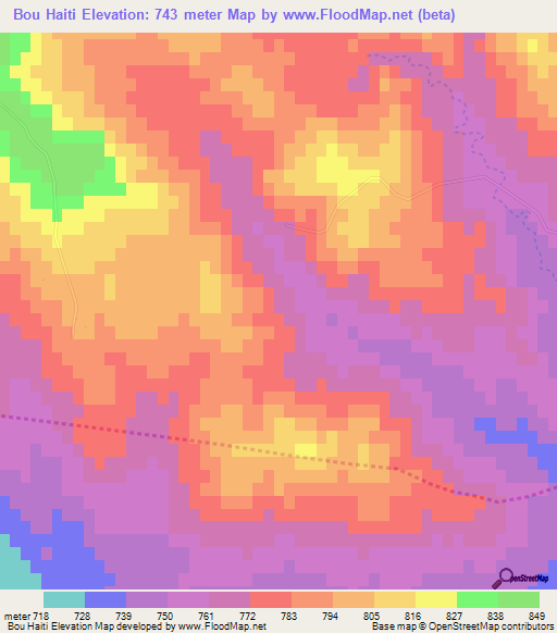 Bou Haiti,Algeria Elevation Map