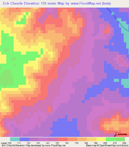 Ech Cheurfa,Tunisia Elevation Map