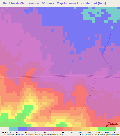 Dar Cheikh Ali,Tunisia Elevation Map