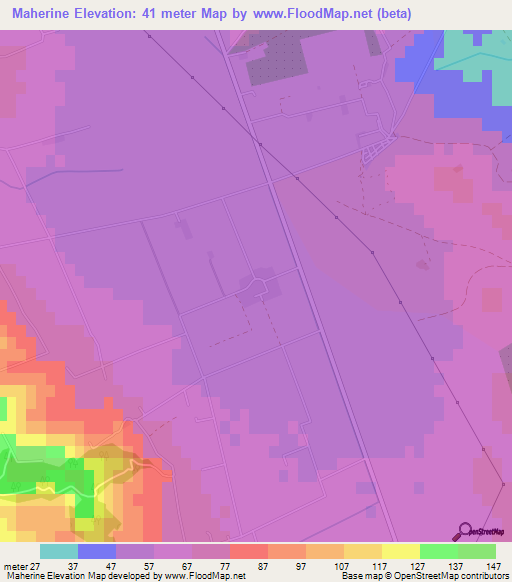 Maherine,Tunisia Elevation Map