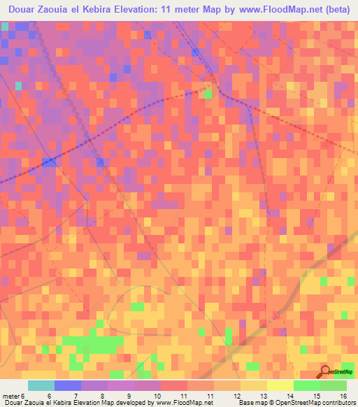 Douar Zaouia el Kebira,Tunisia Elevation Map