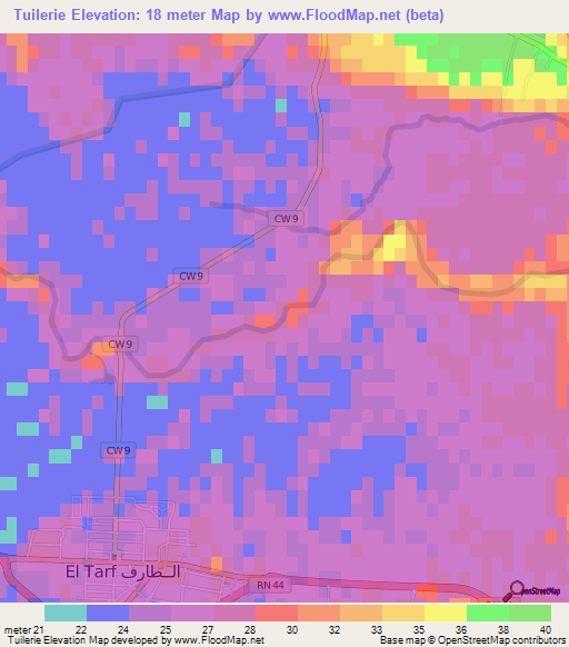 Tuilerie,Algeria Elevation Map