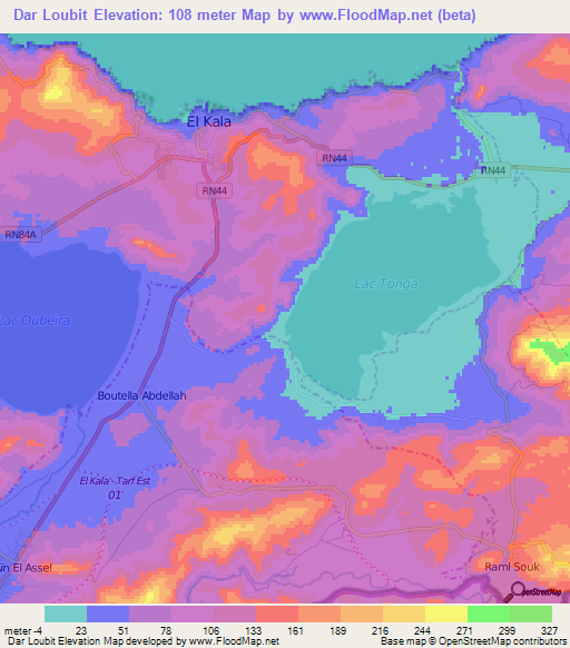 Dar Loubit,Algeria Elevation Map