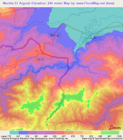 Mechta El Argoub,Algeria Elevation Map