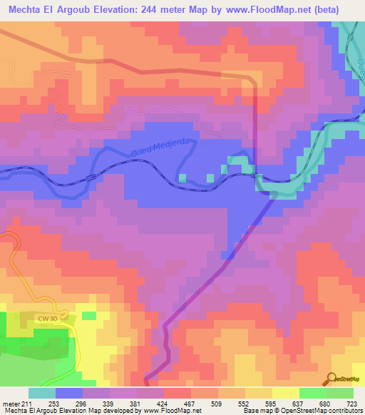 Mechta El Argoub,Algeria Elevation Map