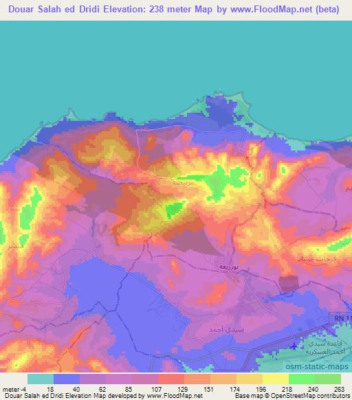 Douar Salah ed Dridi,Tunisia Elevation Map