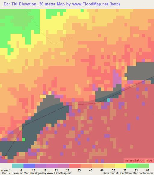 Dar Titi,Tunisia Elevation Map