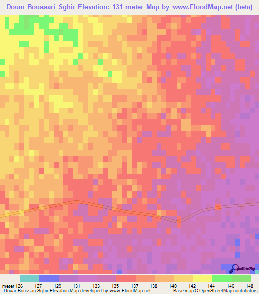 Douar Boussari Sghir,Tunisia Elevation Map