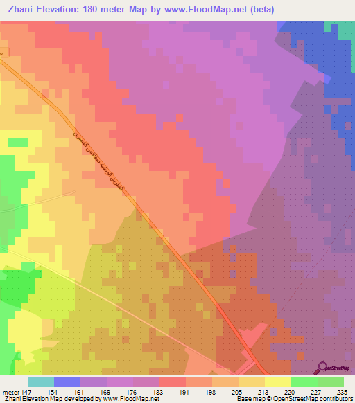 Zhani,Tunisia Elevation Map