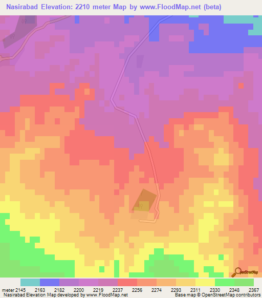 Nasirabad,Iran Elevation Map