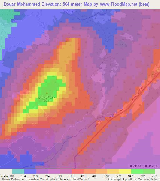 Douar Mohammed,Tunisia Elevation Map